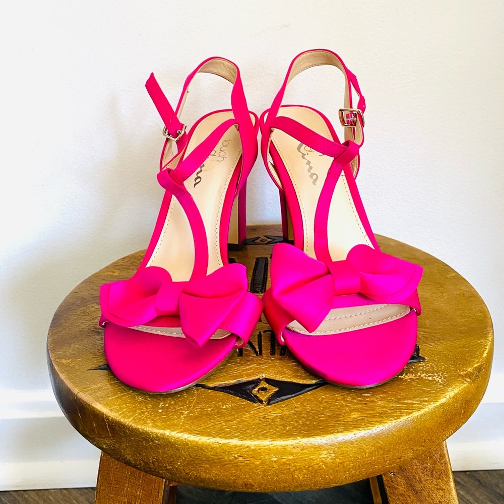 Hot Pink Neon Pink Mid Heels